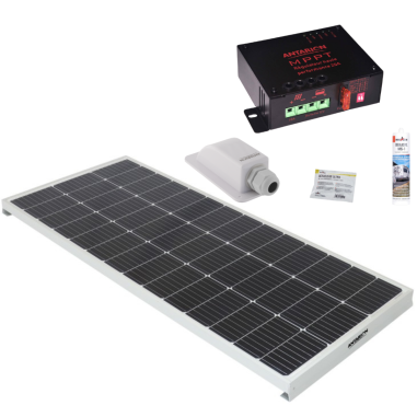 ANTARION Panneau solaire 190W + Régulateur MPPT 20A + Kit de pose