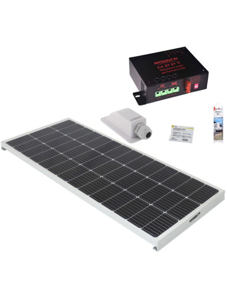 ANTARION Panneau solaire 190W + Régulateur MPPT 20A + Kit de pose