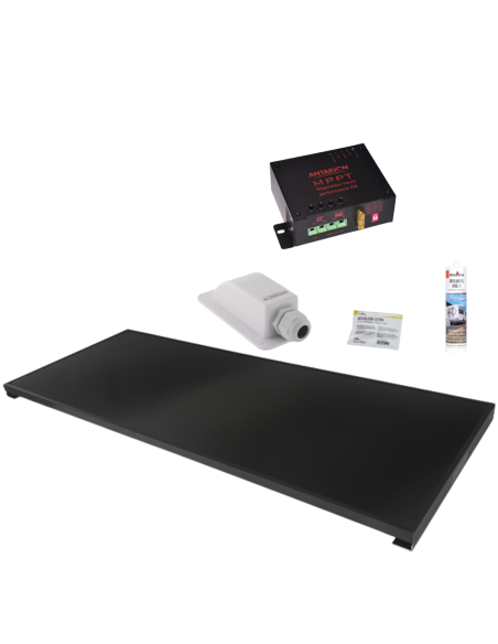 ANTARION Panneau solaire 130W + Régulateur MPPT 10A + Kit de pose