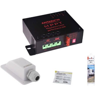 ANTARION Panneau solaire 220W + Régulateur MPPT 20A + Kit de pose