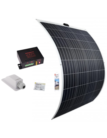 ANTARION Panneau Souple 135W + Régulateur MPPT 10A + Kit de pose