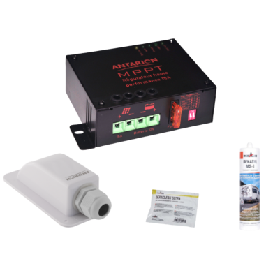 ANTARION Panneau solaire 150W + Régulateur MPPT 15A + Kit de pose