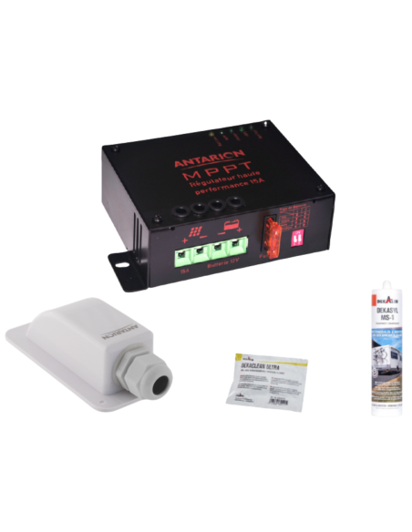 ANTARION Panneau solaire 150W + Régulateur MPPT 15A + Kit de pose