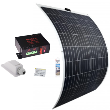 ANTARION Panneau solaire 150W + Régulateur MPPT 15A + Kit de pose