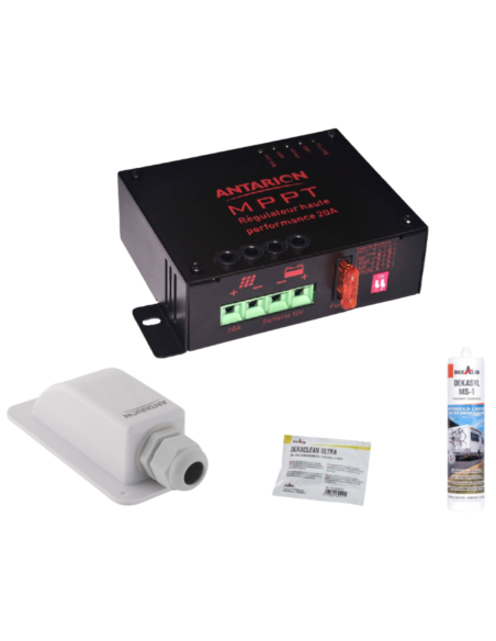 ANTARION Panneau solaire 170W + Régulateur MPPT 20A + Kit de pose