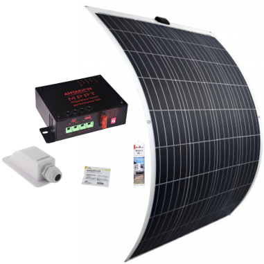 ANTARION Panneau solaire 170W + Régulateur MPPT 20A + Kit de pose