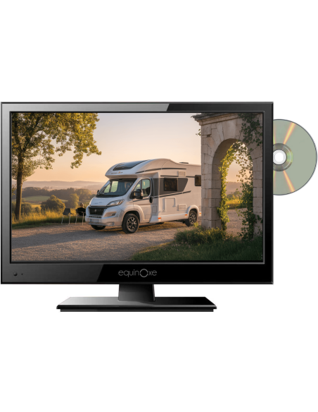 Téléviseur 12V LED HD 15,6" DVB T2/S2 ultra compact + DVD EQUINOXE