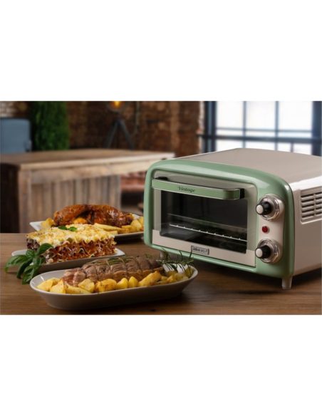 PACK ARIETE Rétro Mini-Four Vert 10L 800W  + Grille-pain 2 fentes 810W