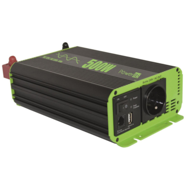 Powerlib' Convertisseur Pur sinus prise Schuko 12V 500W Camping-car