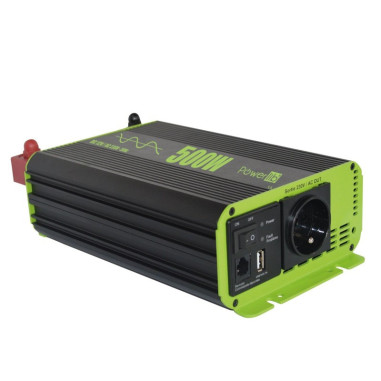 Powerlib' Convertisseur Pur sinus prise Schuko 12V 300W Camping-car