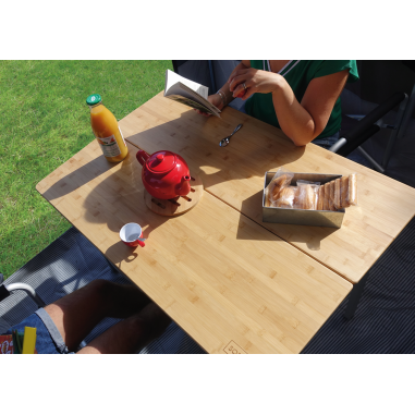 SOPLAIR Table Plateau en Bambou 2 personnes Pliable Camping Car