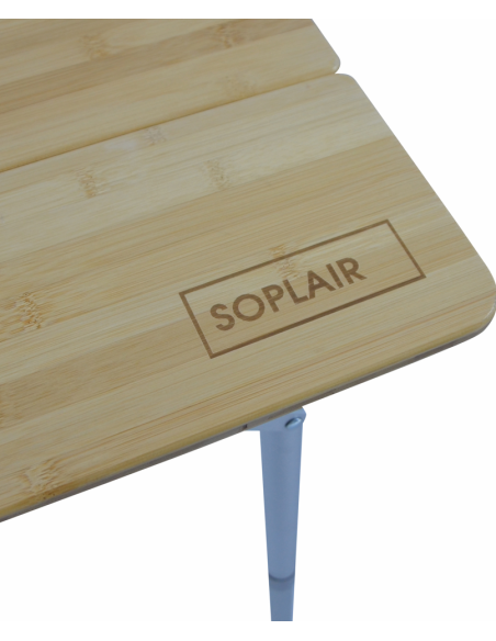SOPLAIR Table Flex Bamboo 4 lattes pieds rabattables Aluminium 2 personnes