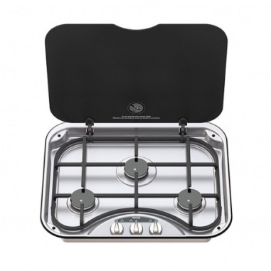 Réchaud encastrable 3 feux Basic Line 345 Avec grille en fonte