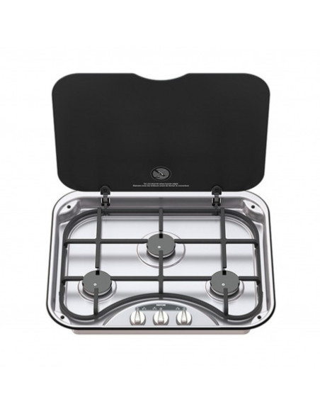 Réchaud encastrable 3 feux Basic Line 345 Avec grille en fonte