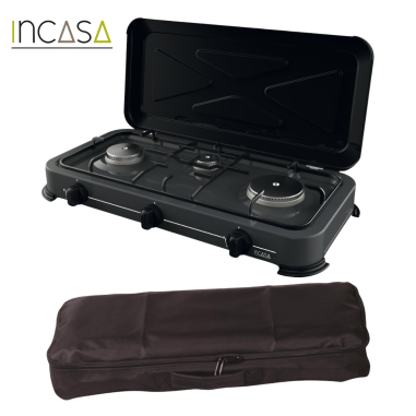 PACK INCASA Réchaud à gaz 3 feux + Sacoche de transport - Camping