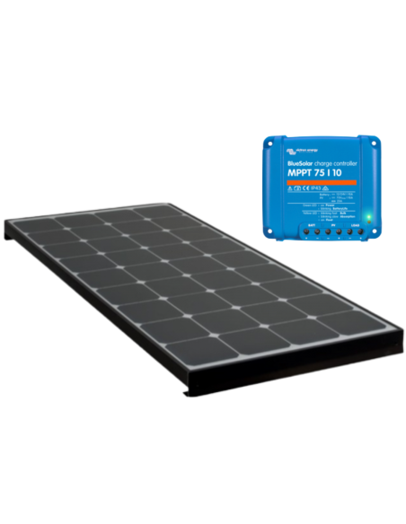ANTARION Panneau solaire BLACK BOOSTER 140W + VICTRON MPPT 10A