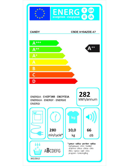 CANDY Sèche-Linge Frontal 10kg Pompe À Chaleur Smart Pro 15 Programmes