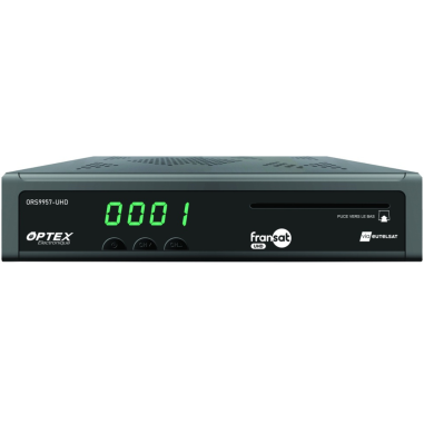 OPTEX Décodeur Satellite Fransat UHD 4K + Carte + Câble HDMI + Cordon 12V