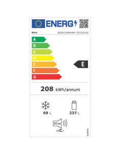 BEKO Réfrigérateur 2 portes RDSA310M40WN 2