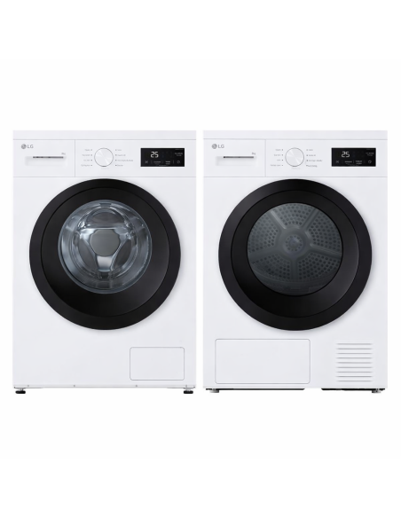 Pack lave-linge LG F94N15WHS 9 kg + sèche-linge RH8N15WH 8 kg