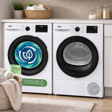 Pack BEKO lave-linge 9 kg + sèche-linge 8 kg performant