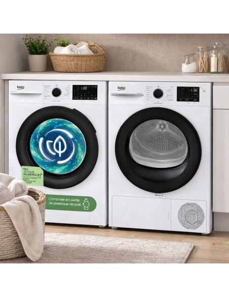 Pack BEKO lave-linge 9 kg + sèche-linge 8 kg performant
