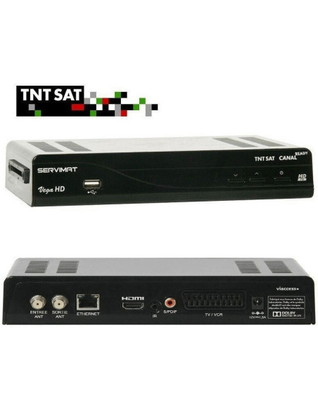 Décodeur satellite VEGA HD TNTSAT USB HDMI 12V Camping Car