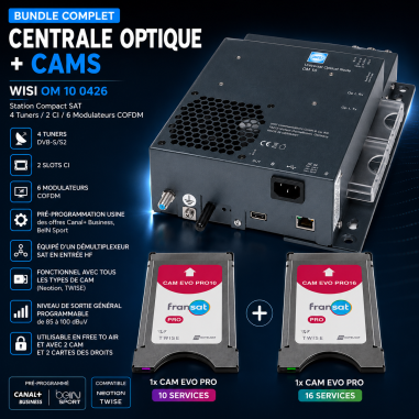 WISI OM 10 0426 + CAM EVO PRO 10 & 16 Services FRANSAT PRO