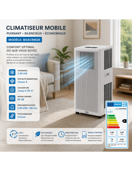 BLACK ET DECKER Climatiseur mobile + NEDIS Joint de Fenêtre