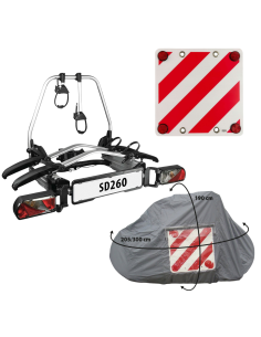 Pack Porte Vélo + Bâche pour porte-vélo pour 4 vélos+ Panneau de signalisation réfléchissant