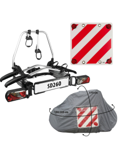 PACK Porte Vélo Universel + Bâche pour porte-vélo + Panneau de signalisation