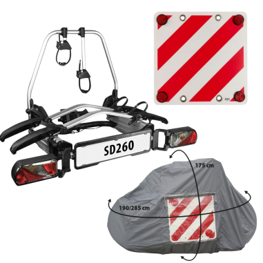 PACK Porte Vélo Universel + Bâche pour porte-vélo + Panneau de signalisation