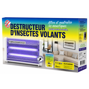 LOT 2 x DESTRUCTEUR 20W Insectes Moustiques Mouches Guêpes Néon