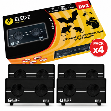 LOT 4 x RP2 Répulsif Ultrasons Anti Rongeurs Rats Souris Chauve Souris