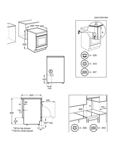 Cuisinière vitrocéramique LKR524292W