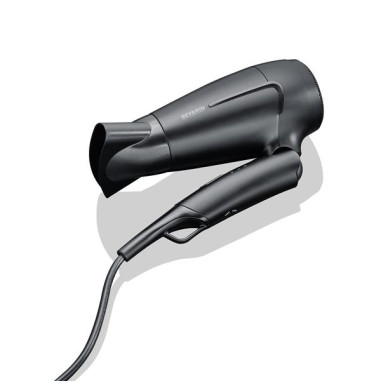 SÈCHE CHEVEUX DE VOYAGE  NOIR  1600 W  POIGNEE PLIABLE  AVEC DIFFUSEUR