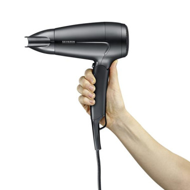 SÈCHE CHEVEUX DE VOYAGE  NOIR  1600 W  POIGNEE PLIABLE  AVEC DIFFUSEUR