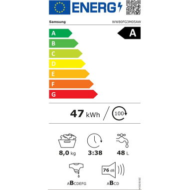 PACK SAMSUNG Lave-linge 8kg + Sèche-linge Pompe à Chaleur 8kg