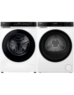 PACK HAIER Lave-linge hublot 10kg + Sèche-linge Pompe à Chaleur 9kg
