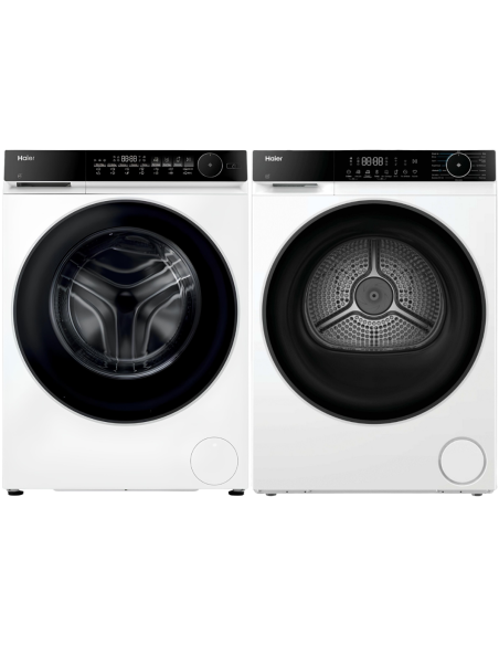 PACK HAIER Lave-linge hublot 10kg + Sèche-linge Pompe à Chaleur 9kg