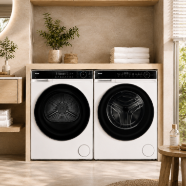 PACK HAIER Lave-linge hublot 10kg + Sèche-linge Pompe à Chaleur 9kg