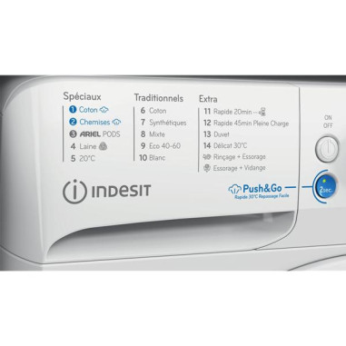 INDESIT Lave-linge frontal BWE8127XWVFR