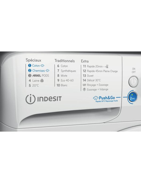 INDESIT Lave-linge frontal BWE8127XWVFR