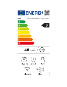 BEKO Lave-linge top TB622COLDWASHFR 2
