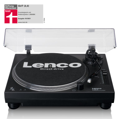 Lenco L-3818BK Lecteur de disques à entraînement direct avec encodage USB/PC Noir