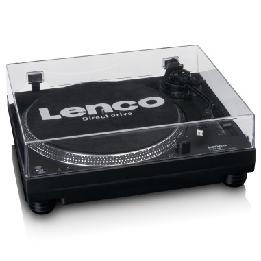 Lenco L-3818BK Lecteur de disques à entraînement direct avec encodage USB/PC Noir