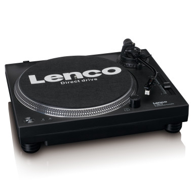 Lenco L-3818BK Lecteur de disques à entraînement direct avec encodage USB/PC Noir