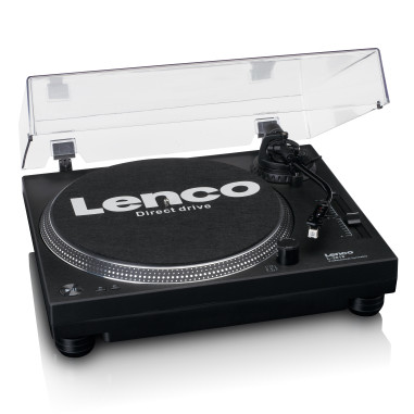 Lenco L-3818BK Lecteur de disques à entraînement direct avec encodage USB/PC Noir