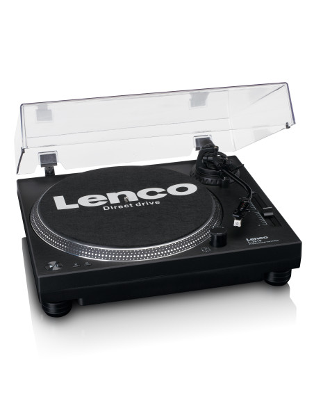 Lenco L-3818BK Lecteur de disques à entraînement direct avec encodage USB/PC Noir