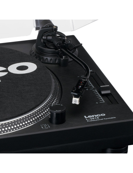 Lenco L-3818BK Lecteur de disques à entraînement direct avec encodage USB/PC Noir